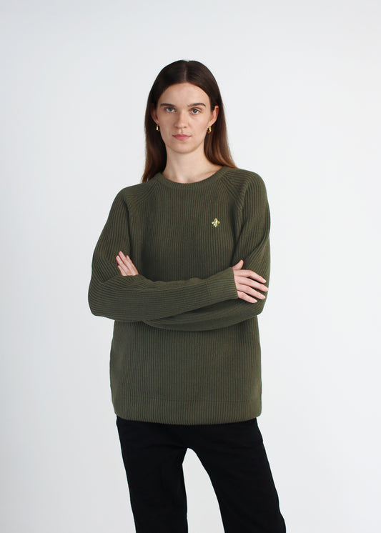 Olive Knitted Sweatshirt