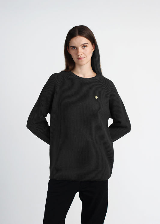 Black Knitted Sweatshirt