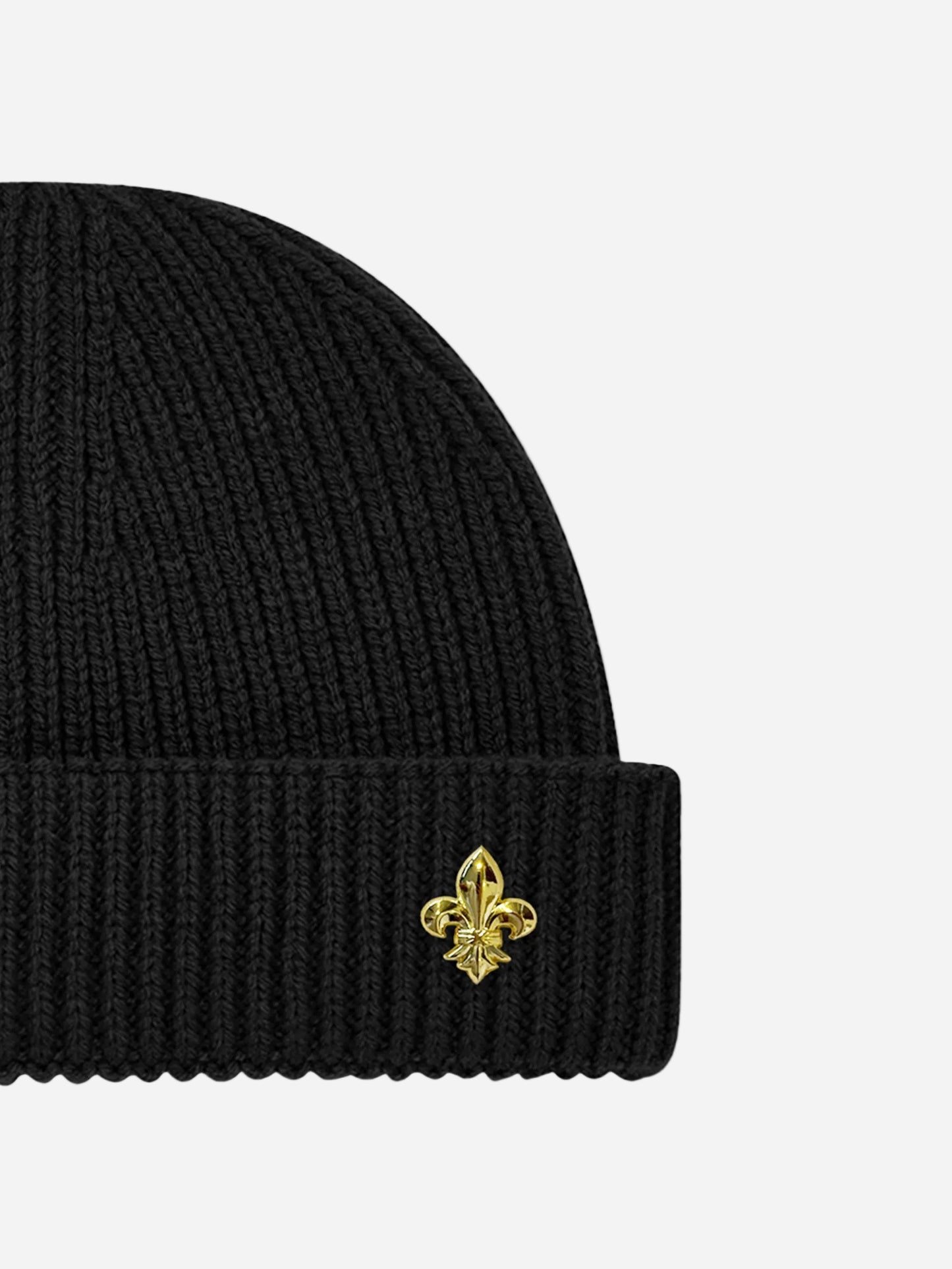 Black Knitted Fisherman Beanie