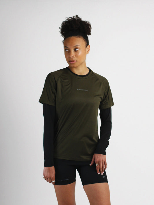 Slow Movement Womens Green Active Tshirt