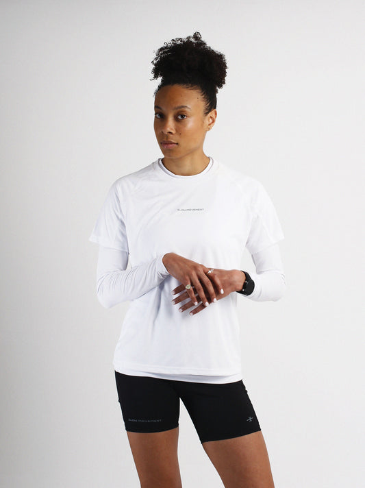Slow Movement Womens White Active Tshirt