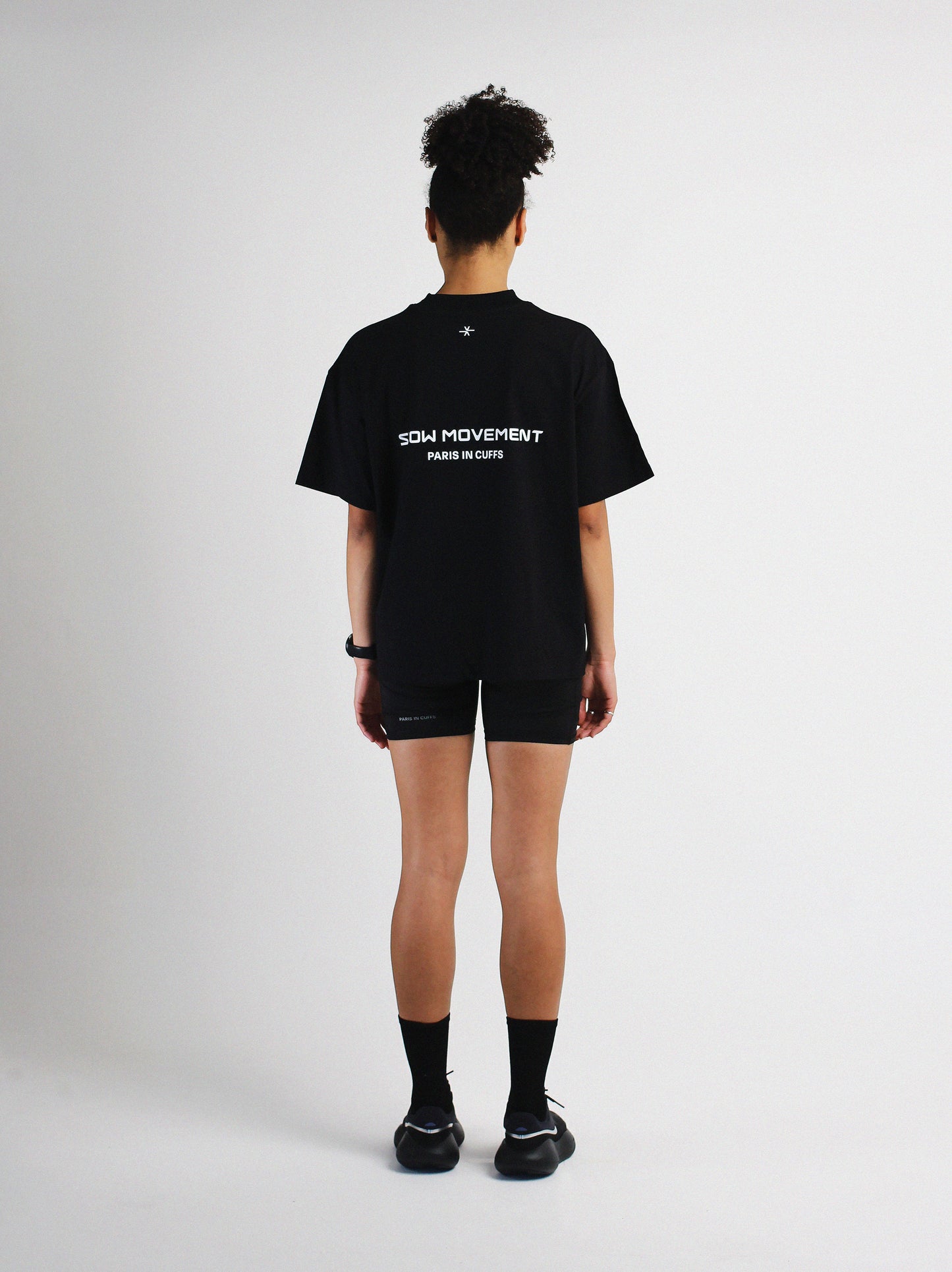 Slow Movement Black Cotton Oversized Tshirt