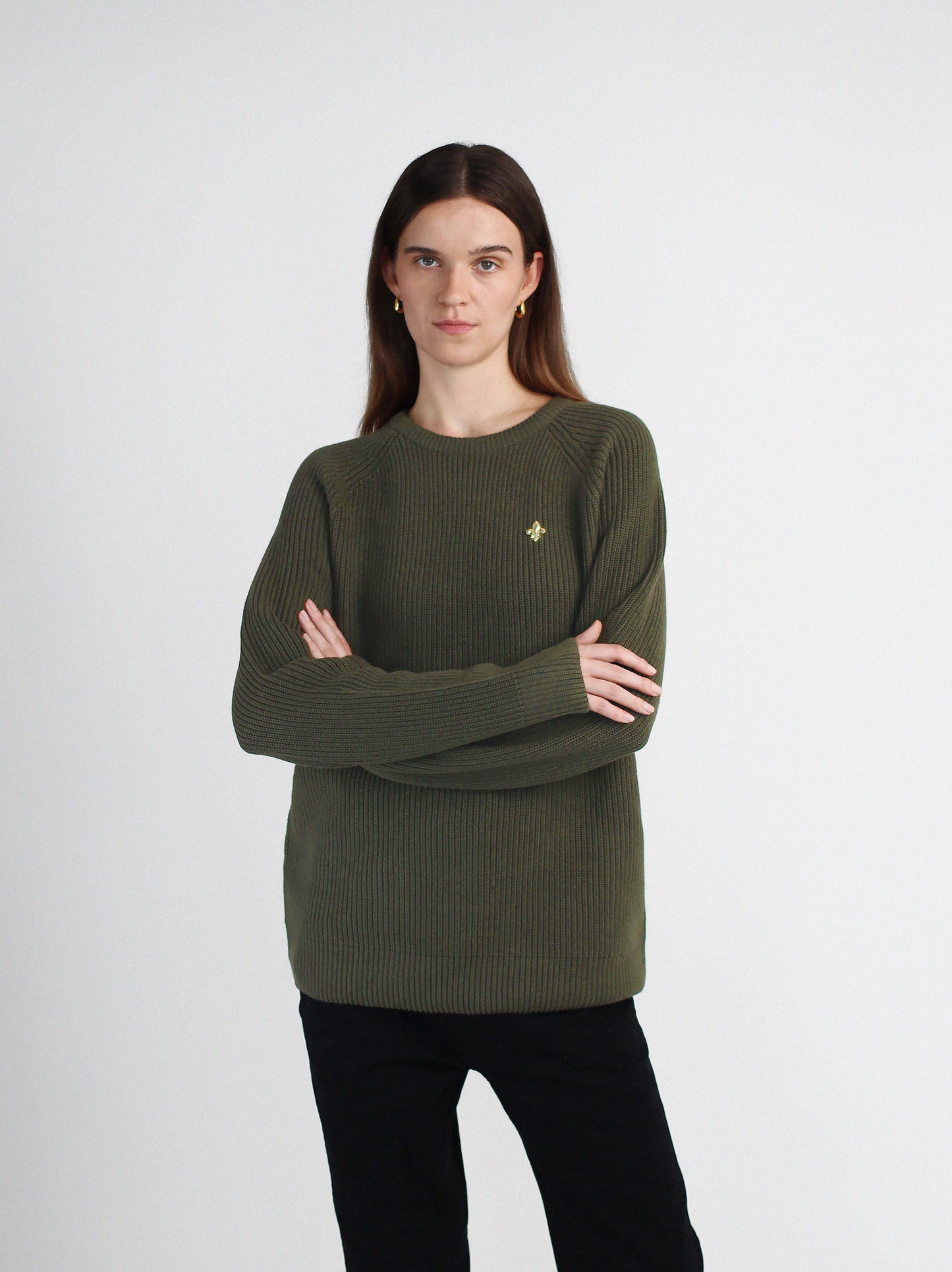 Olive Knitted Sweatshirt