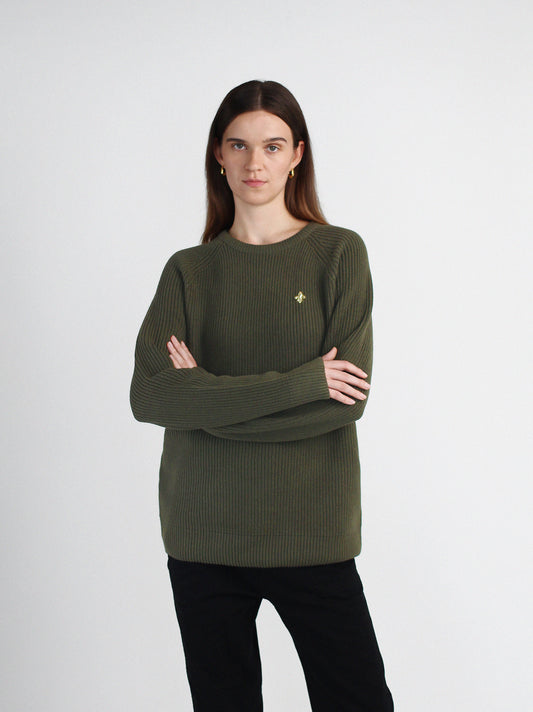 Olive Knitted Sweatshirt