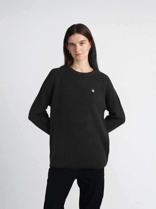 Black Knitted Sweatshirt
