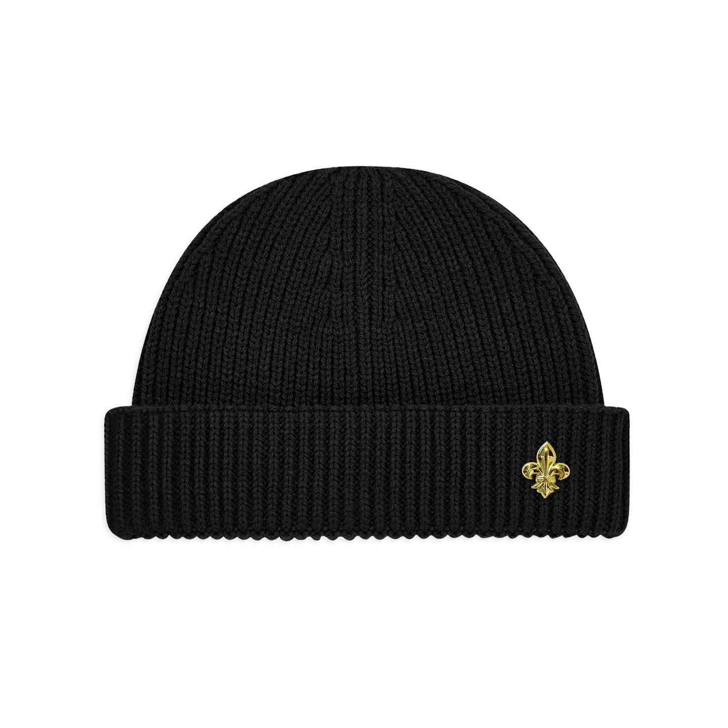 Black Knitted Fisherman Beanie