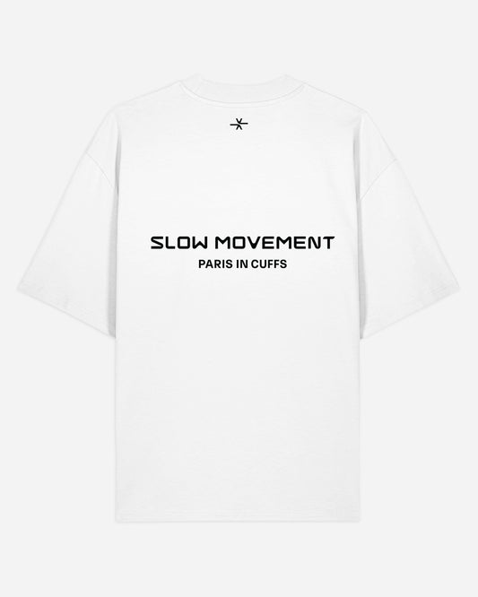 Slow Movement White Cotton Oversized Tshirt