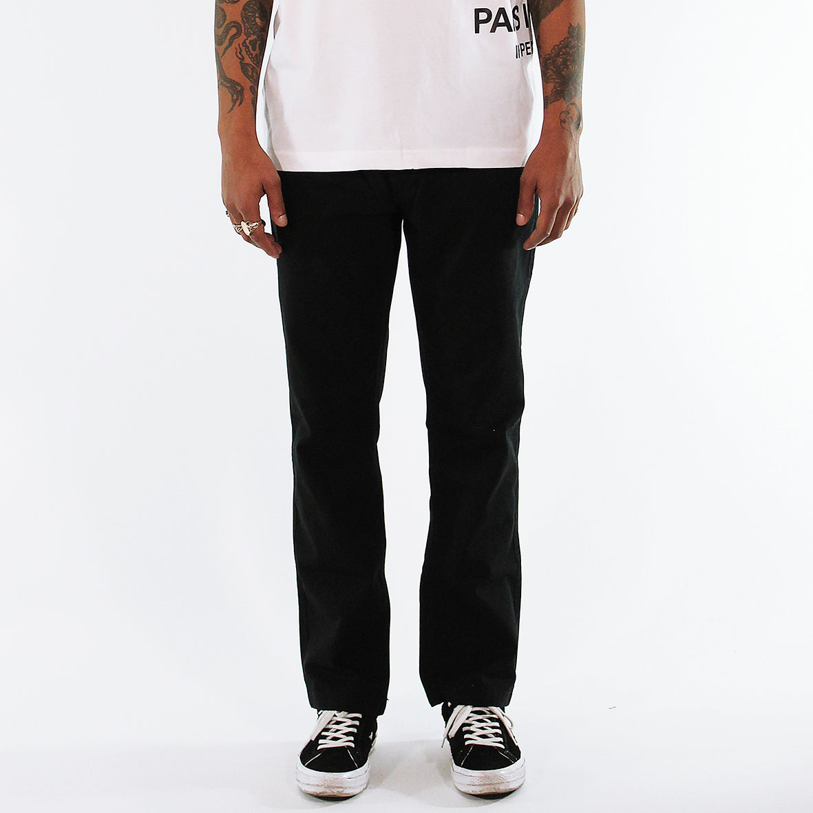 Black Straight Chinos