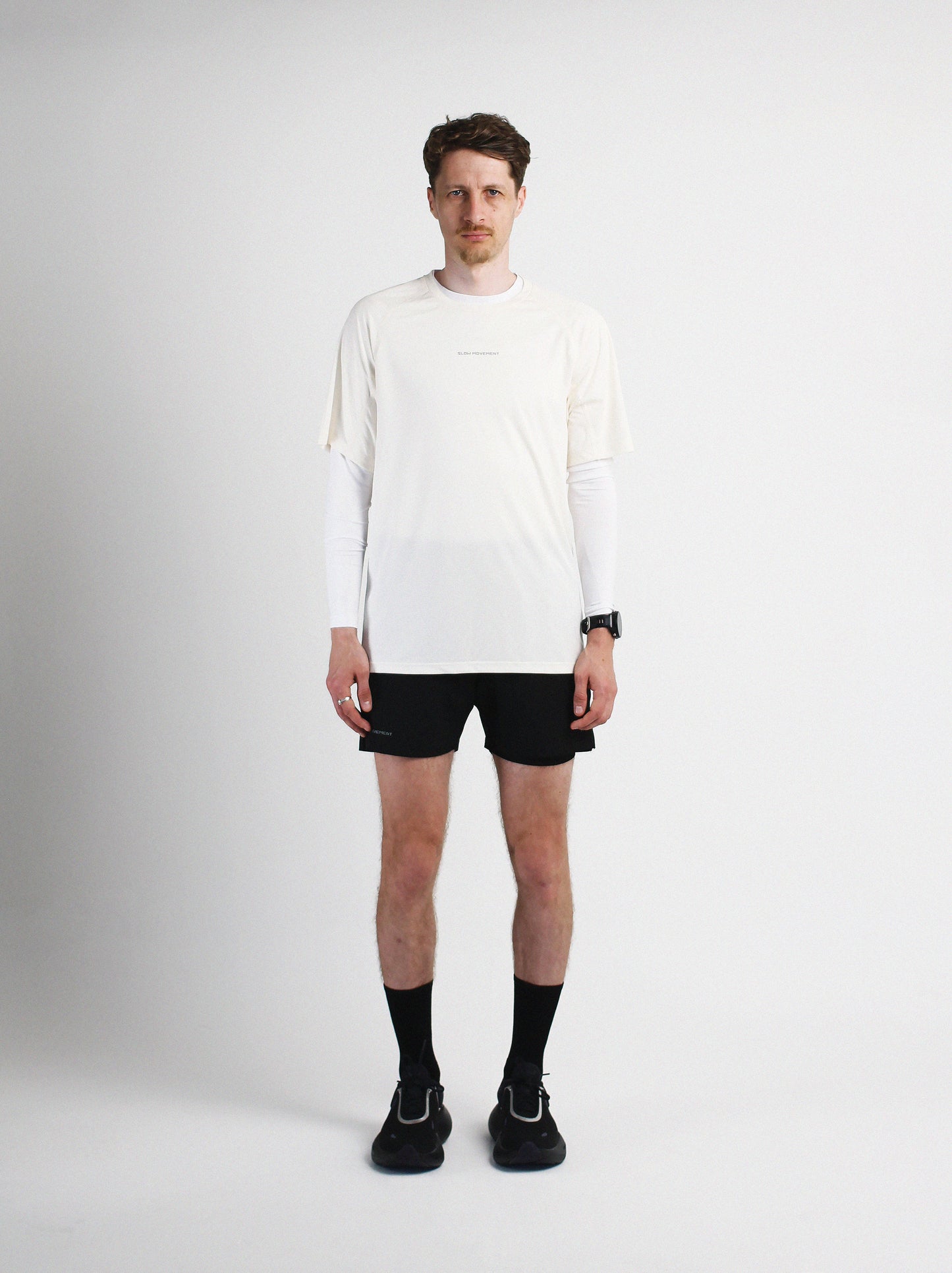 Slow Movement Mens Cream Active Tshirt