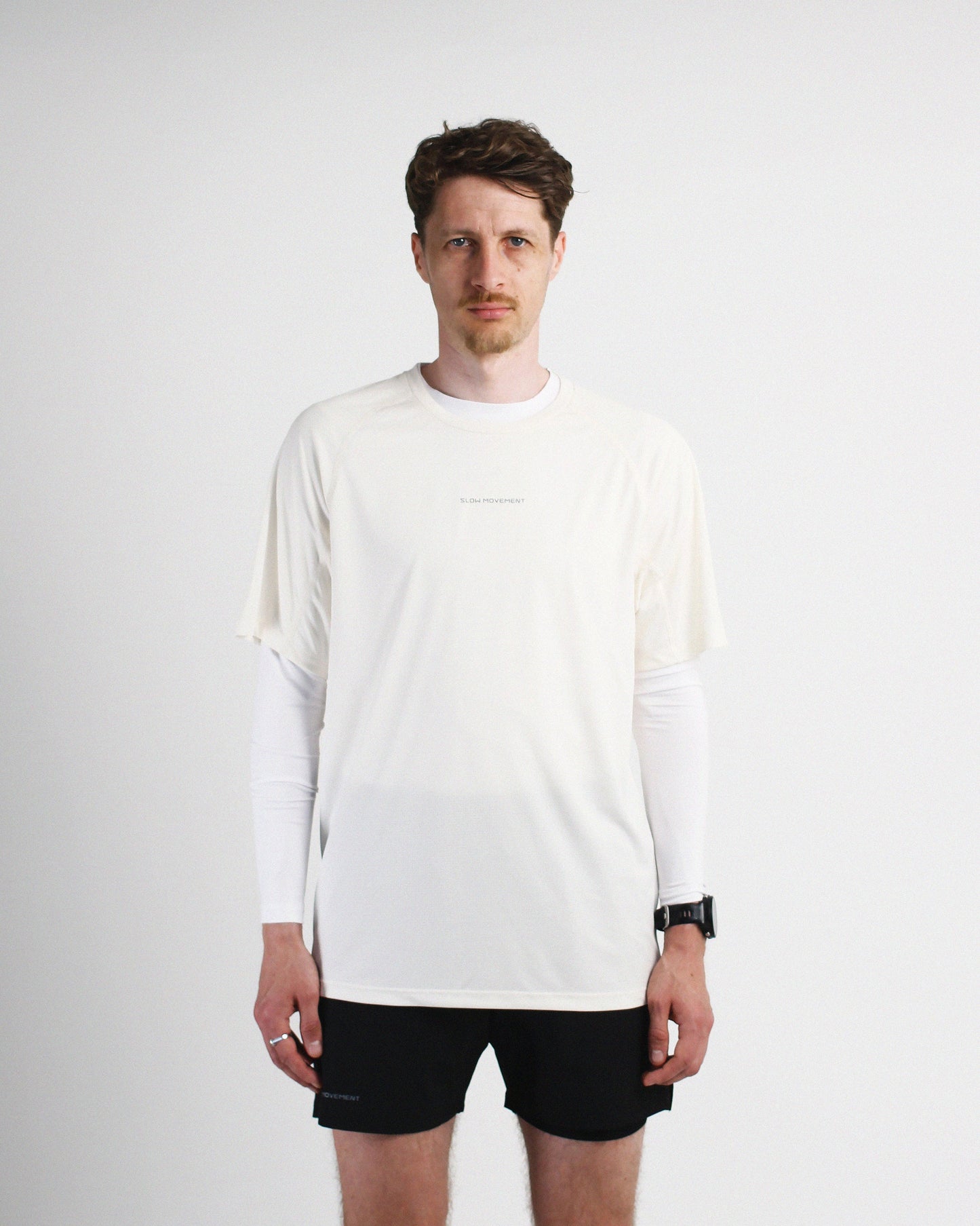 Slow Movement Mens Cream Active Tshirt