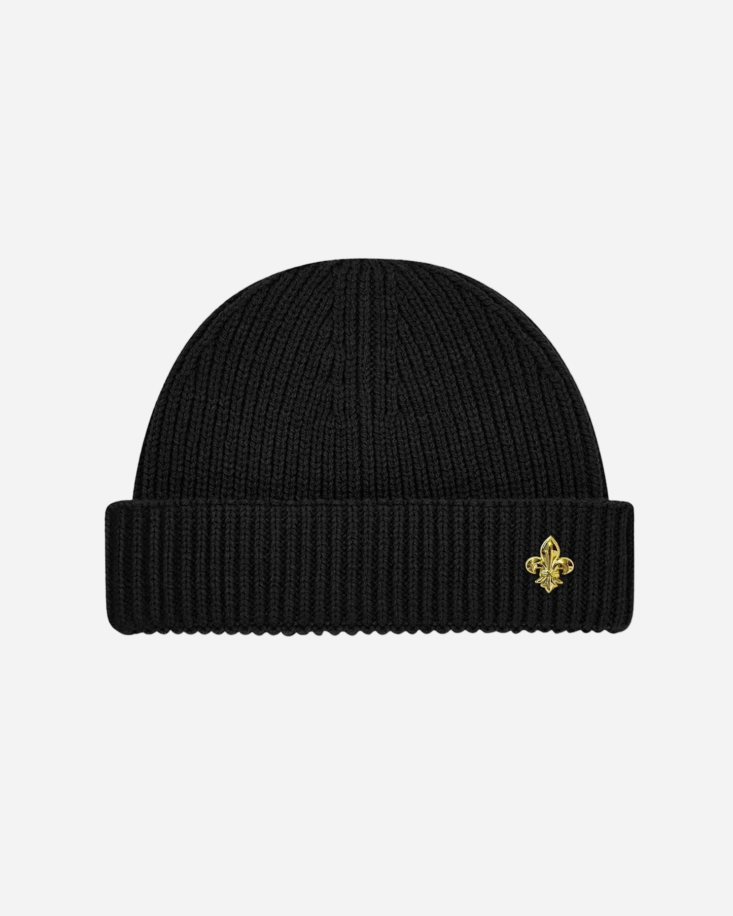 Black Knitted Fisherman Beanie