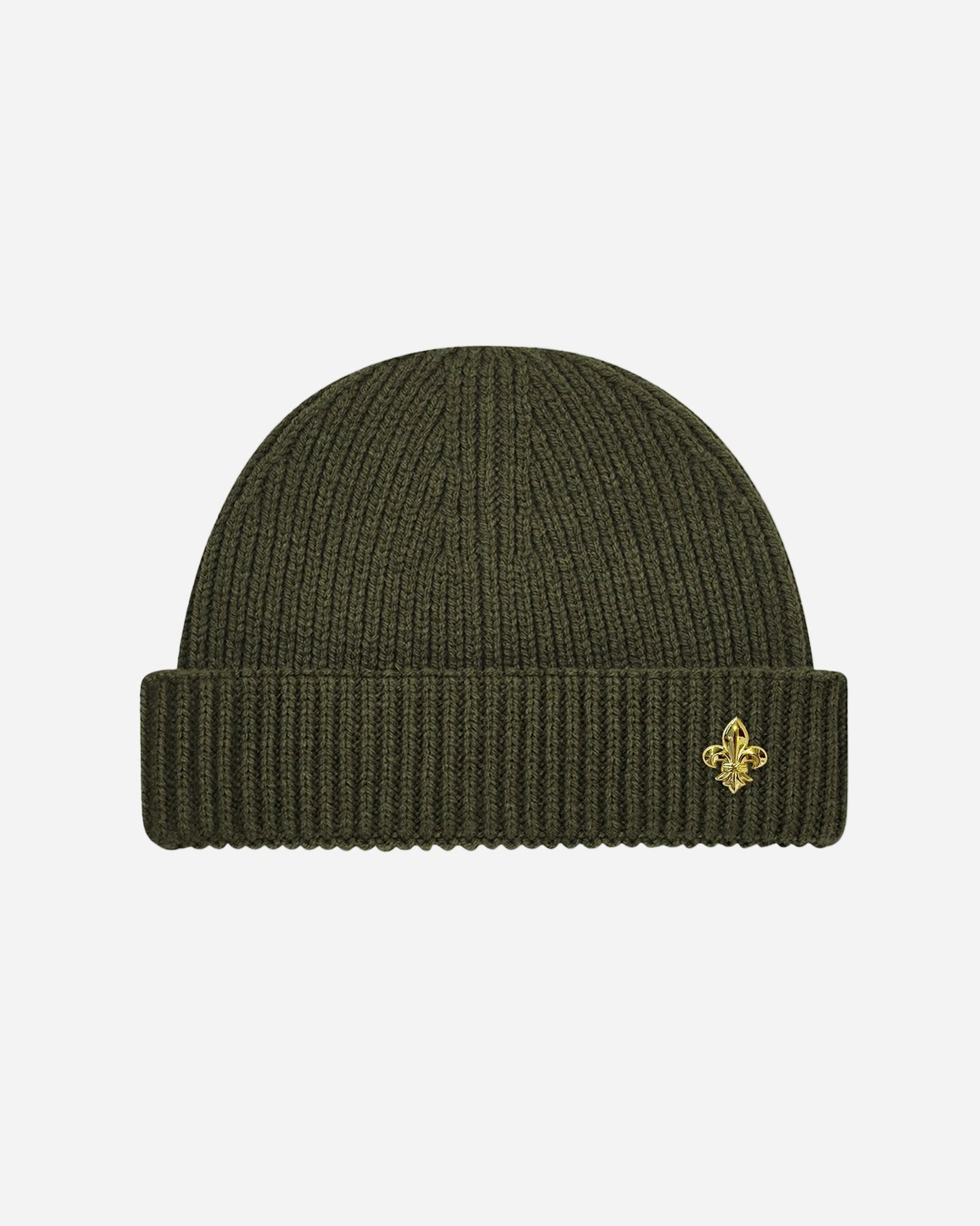 Olive Knitted Fisherman Beanie