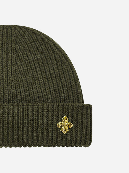 Olive Knitted Fisherman Beanie