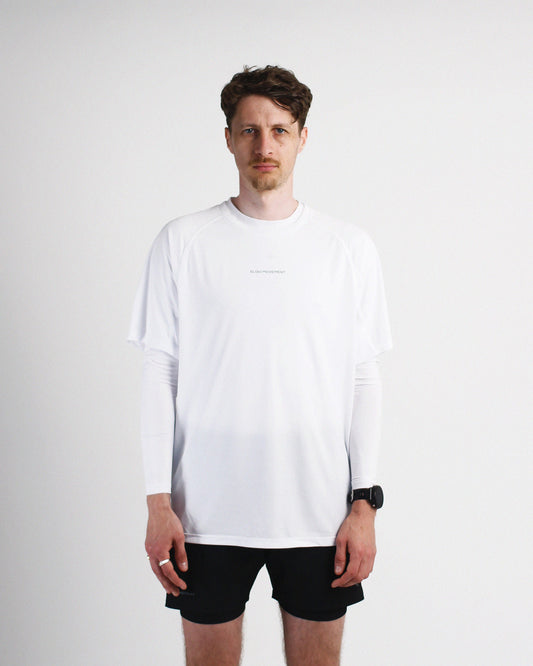 Slow Movement Mens White Active Tshirt