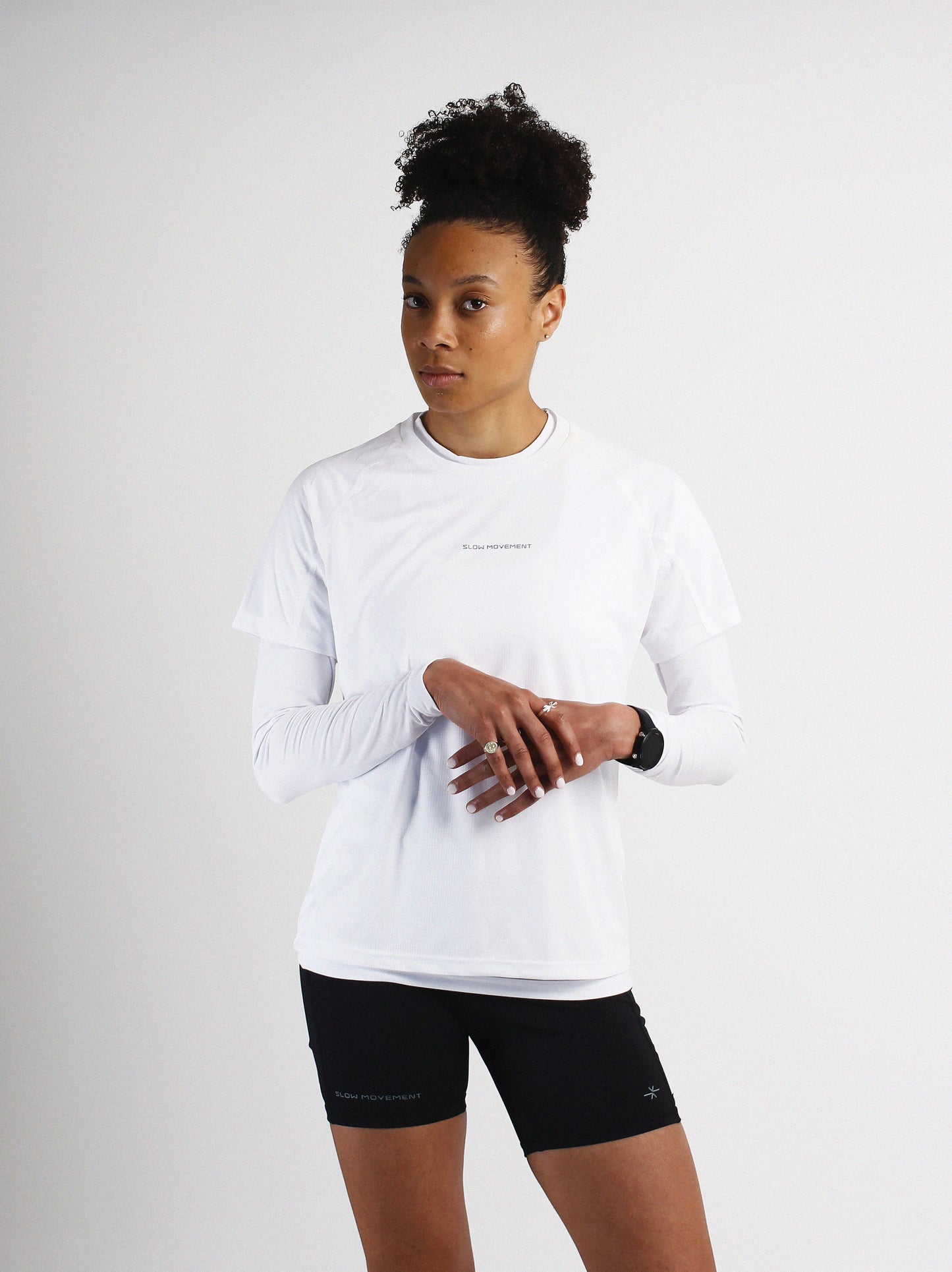 Slow Movement Womens White Active Tshirt