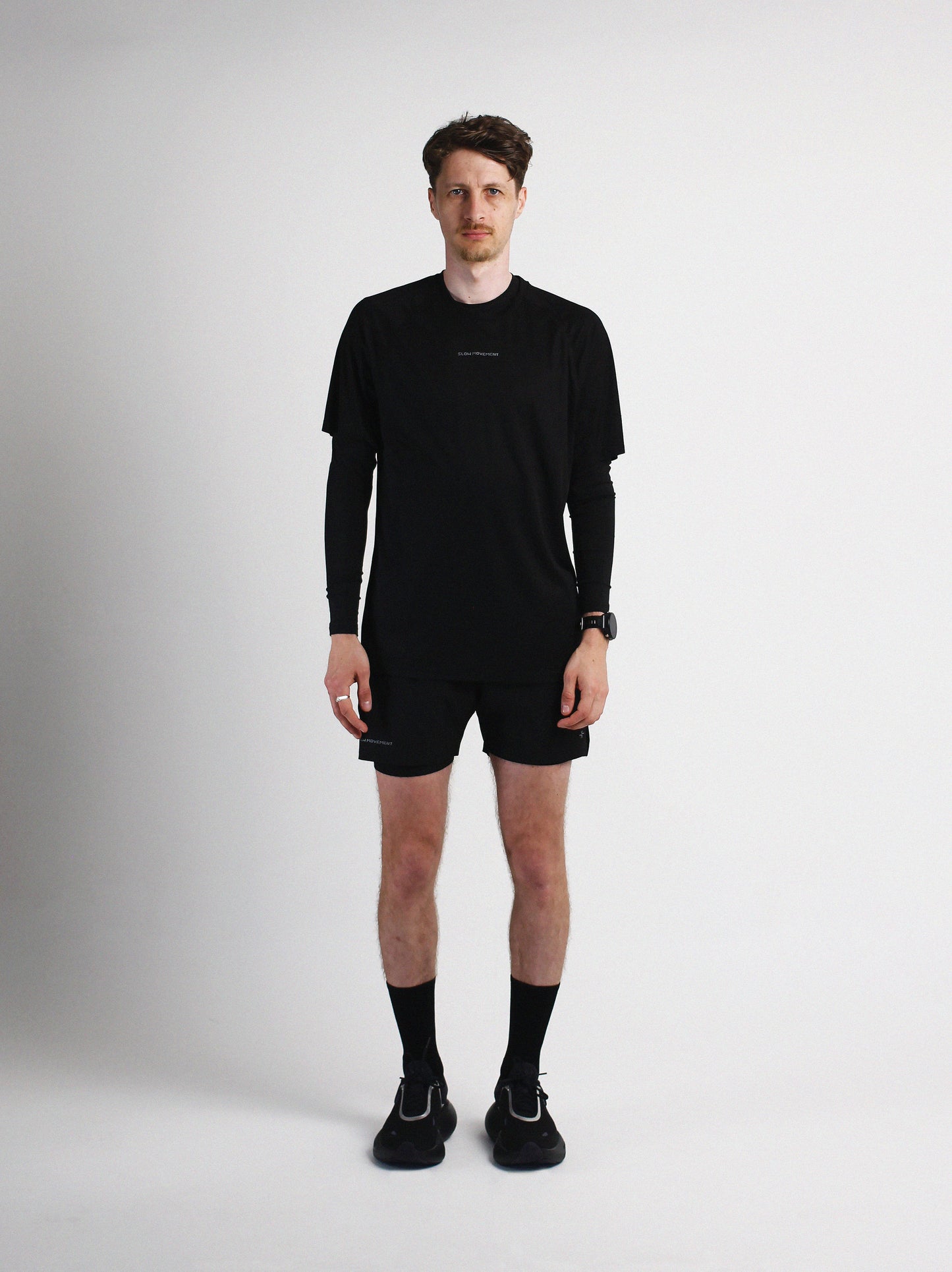 Slow Movement Mens Black Active Tshirt