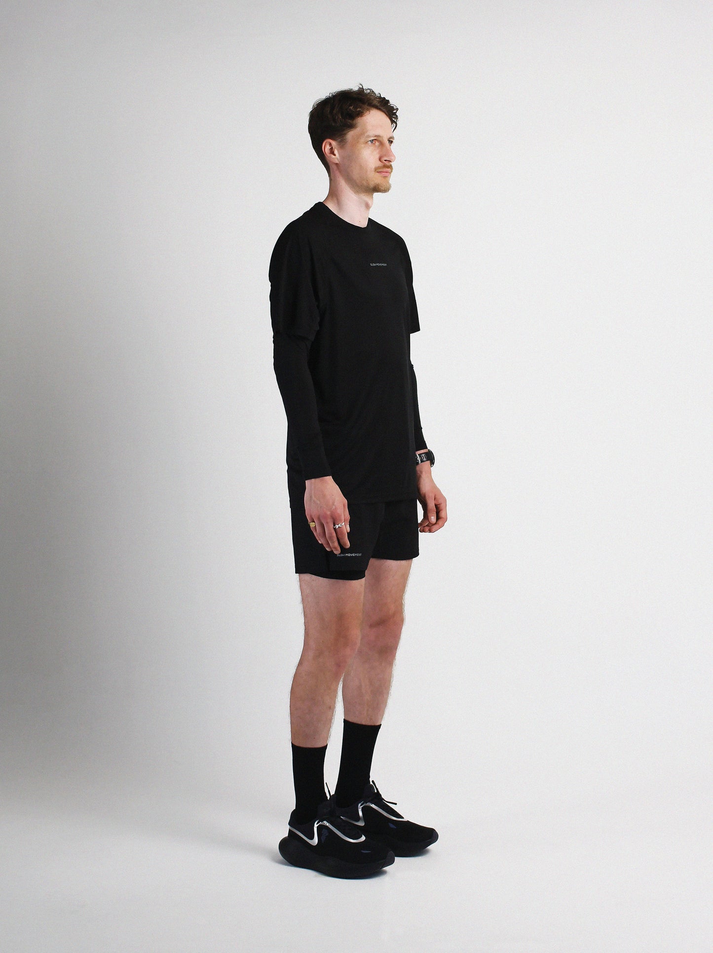 Slow Movement Mens Black Active Tshirt