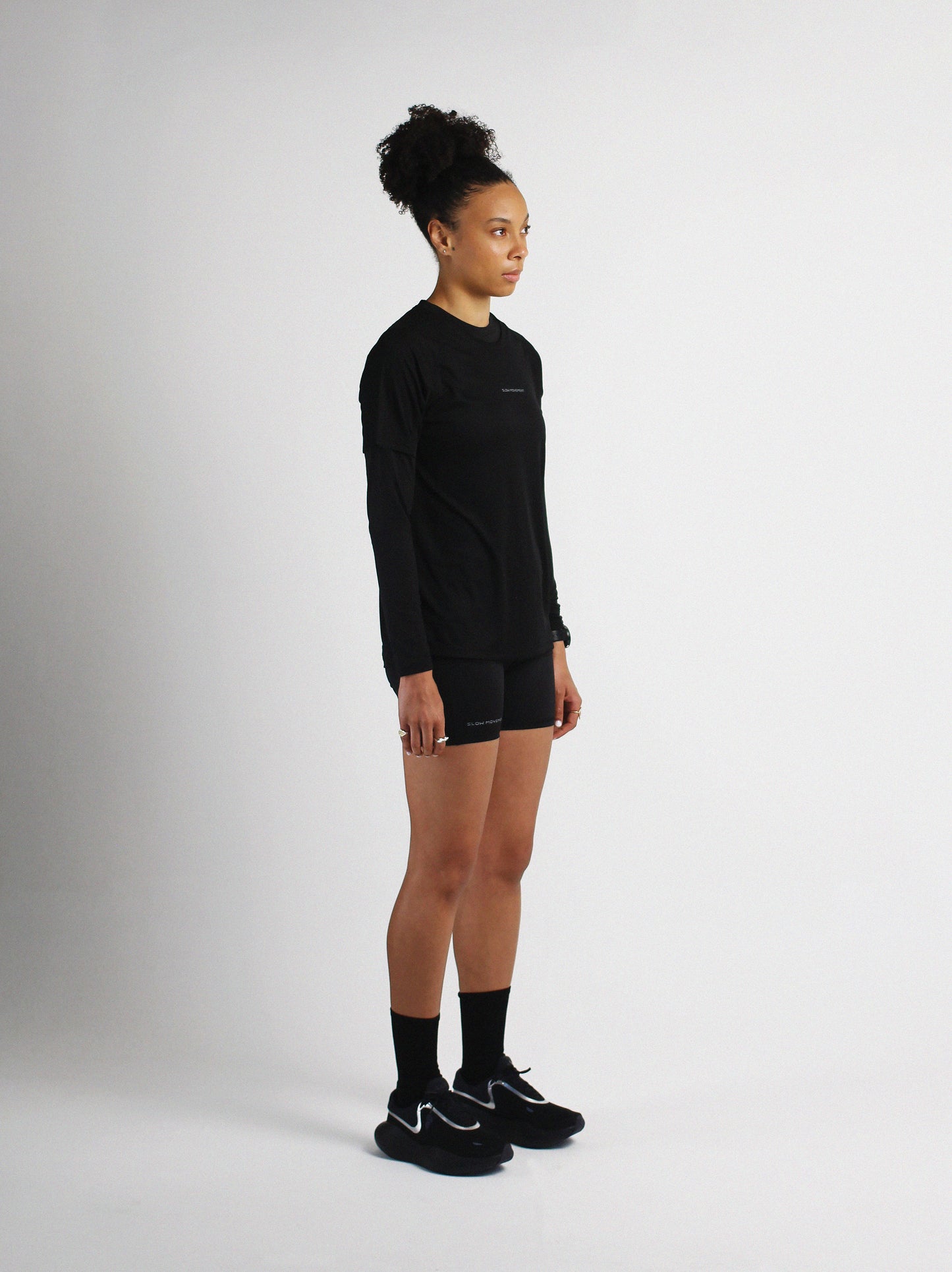 Slow Movement Womens Black Active Tshirt