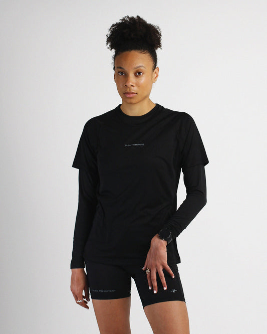 Slow Movement Womens Black Active Tshirt