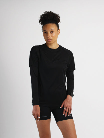 Slow Movement Womens Black Active Tshirt