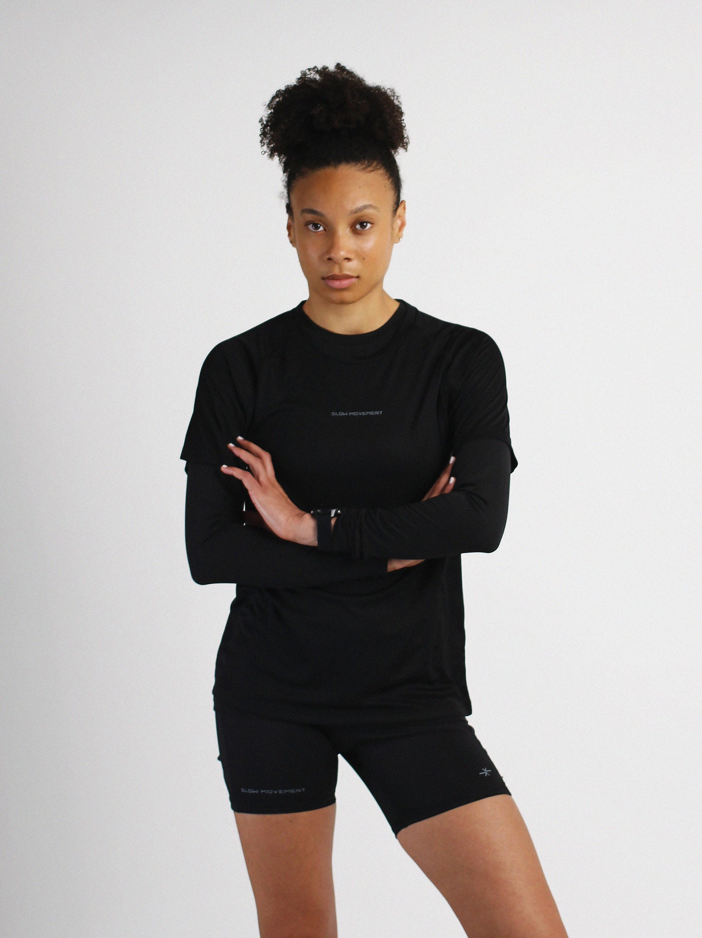 Slow Movement Womens Black Active Tshirt