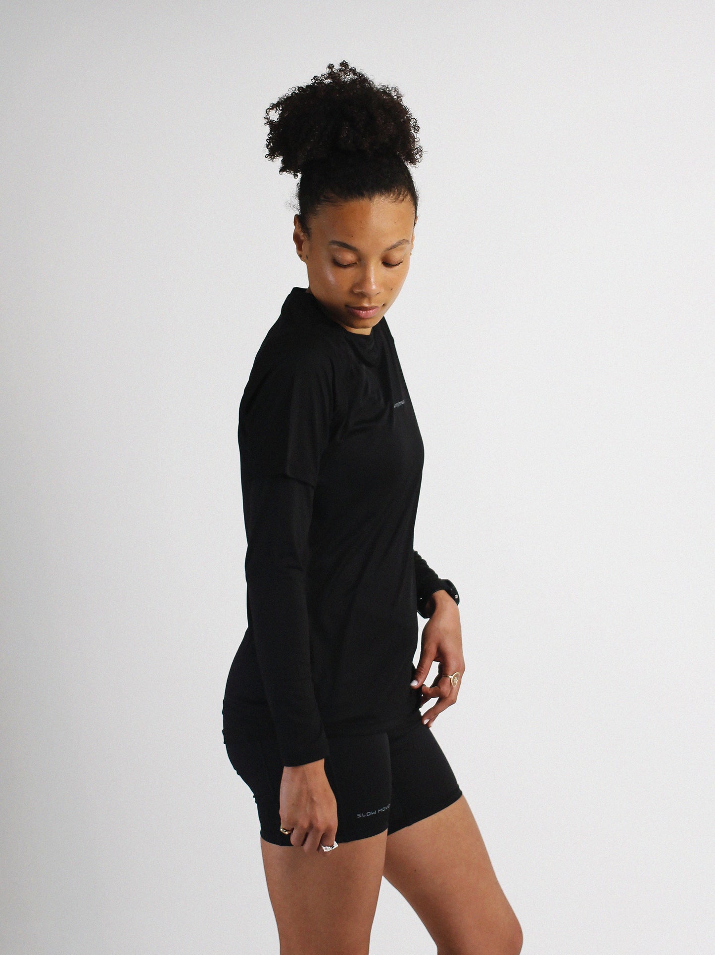 Slow Movement Womens Black Active Tshirt