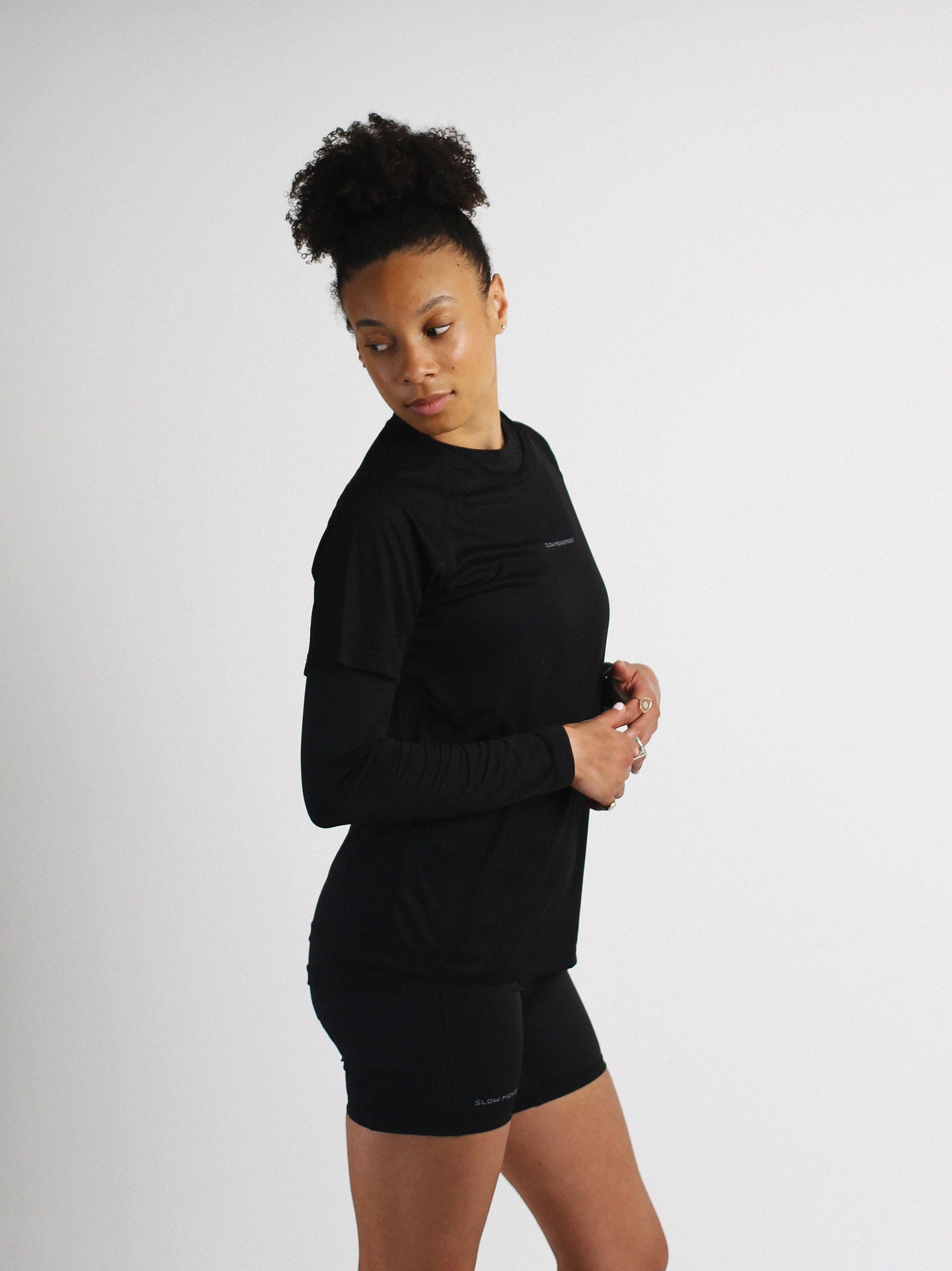 Slow Movement Womens Black Active Tshirt