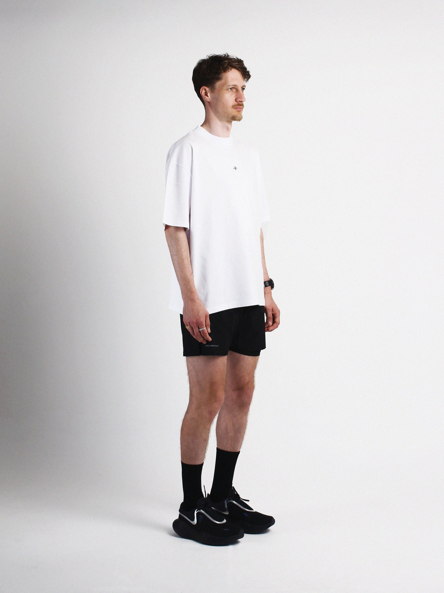 Slow Movement White Cotton Oversized Tshirt