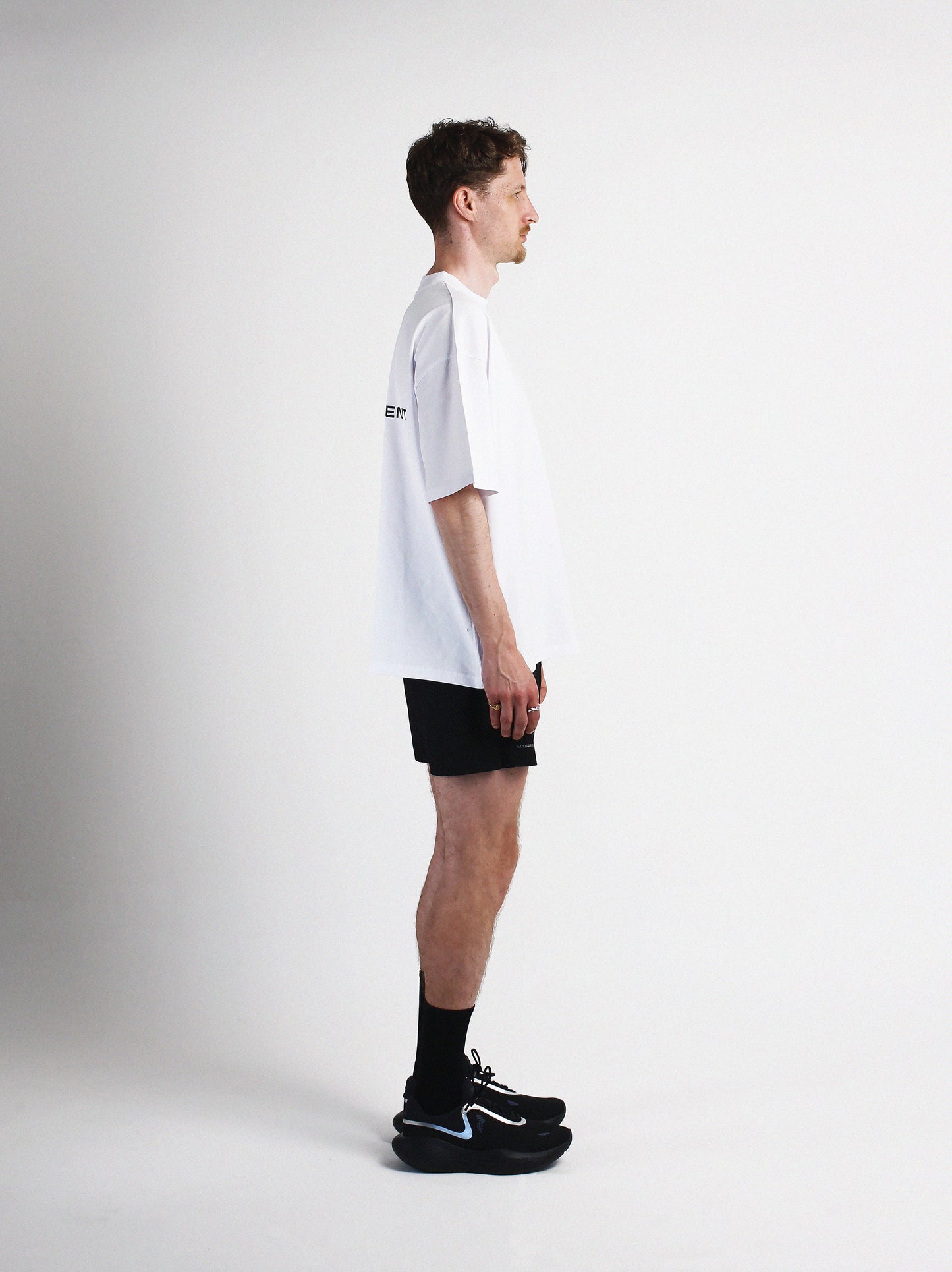 Slow Movement White Cotton Oversized Tshirt