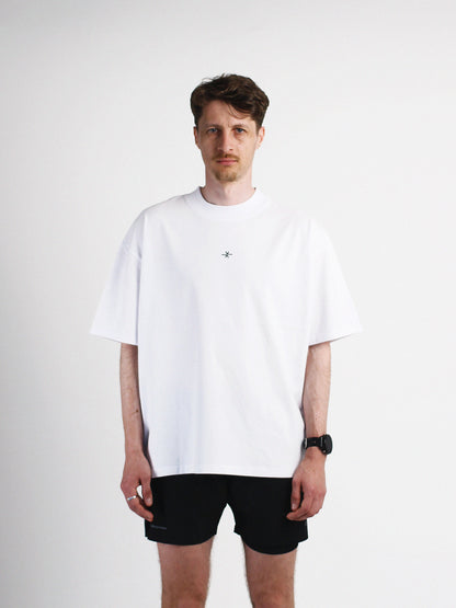 Slow Movement White Cotton Oversized Tshirt