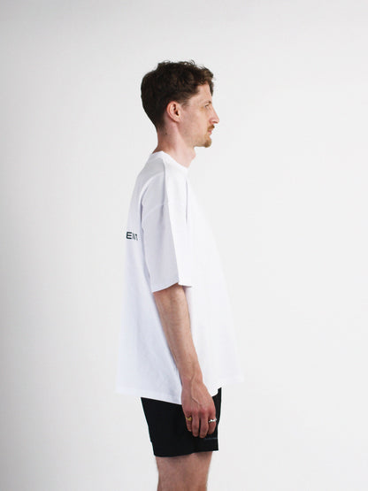 Slow Movement White Cotton Oversized Tshirt