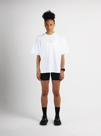 Slow Movement White Cotton Oversized Tshirt