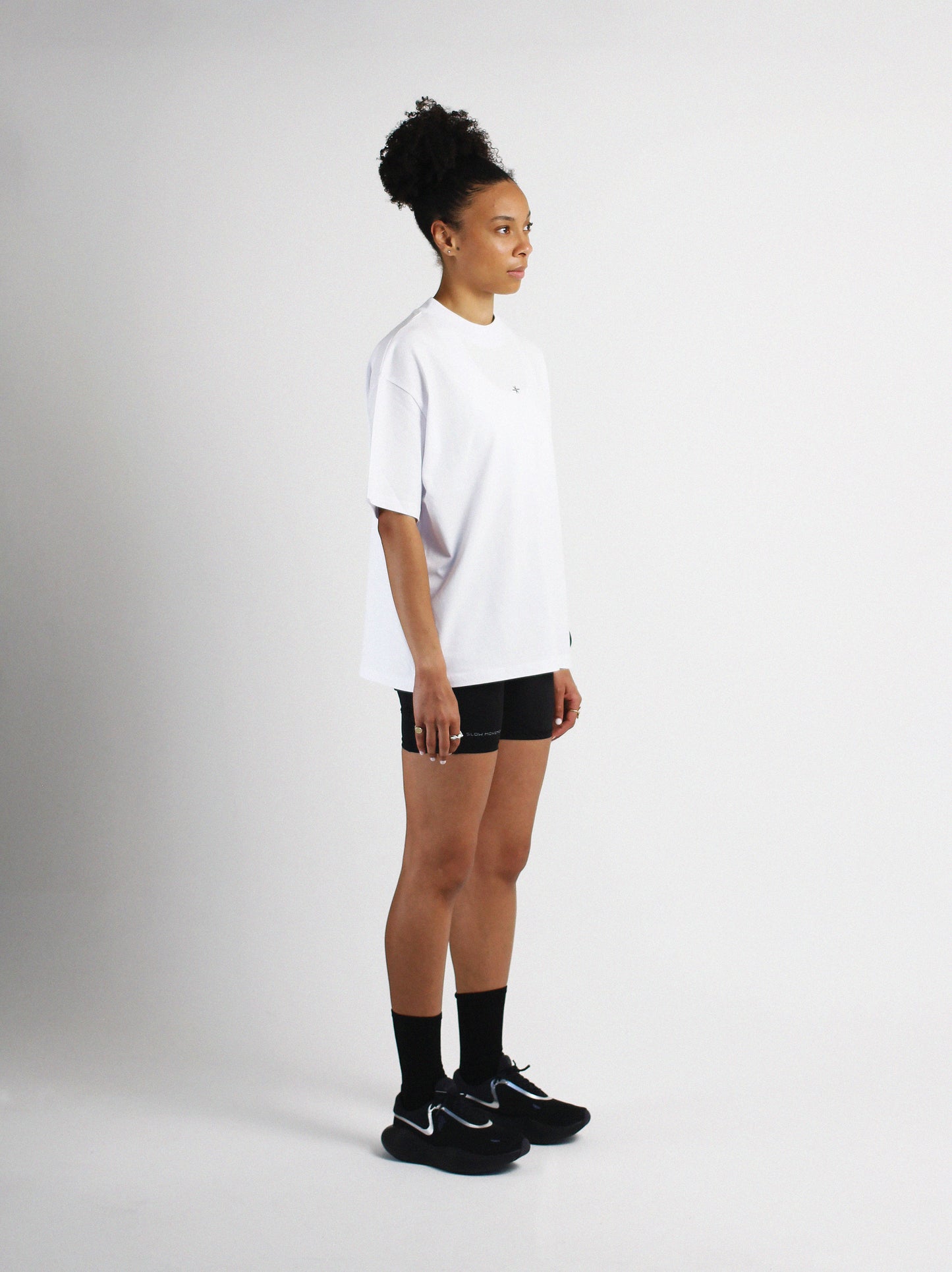 Slow Movement White Cotton Oversized Tshirt
