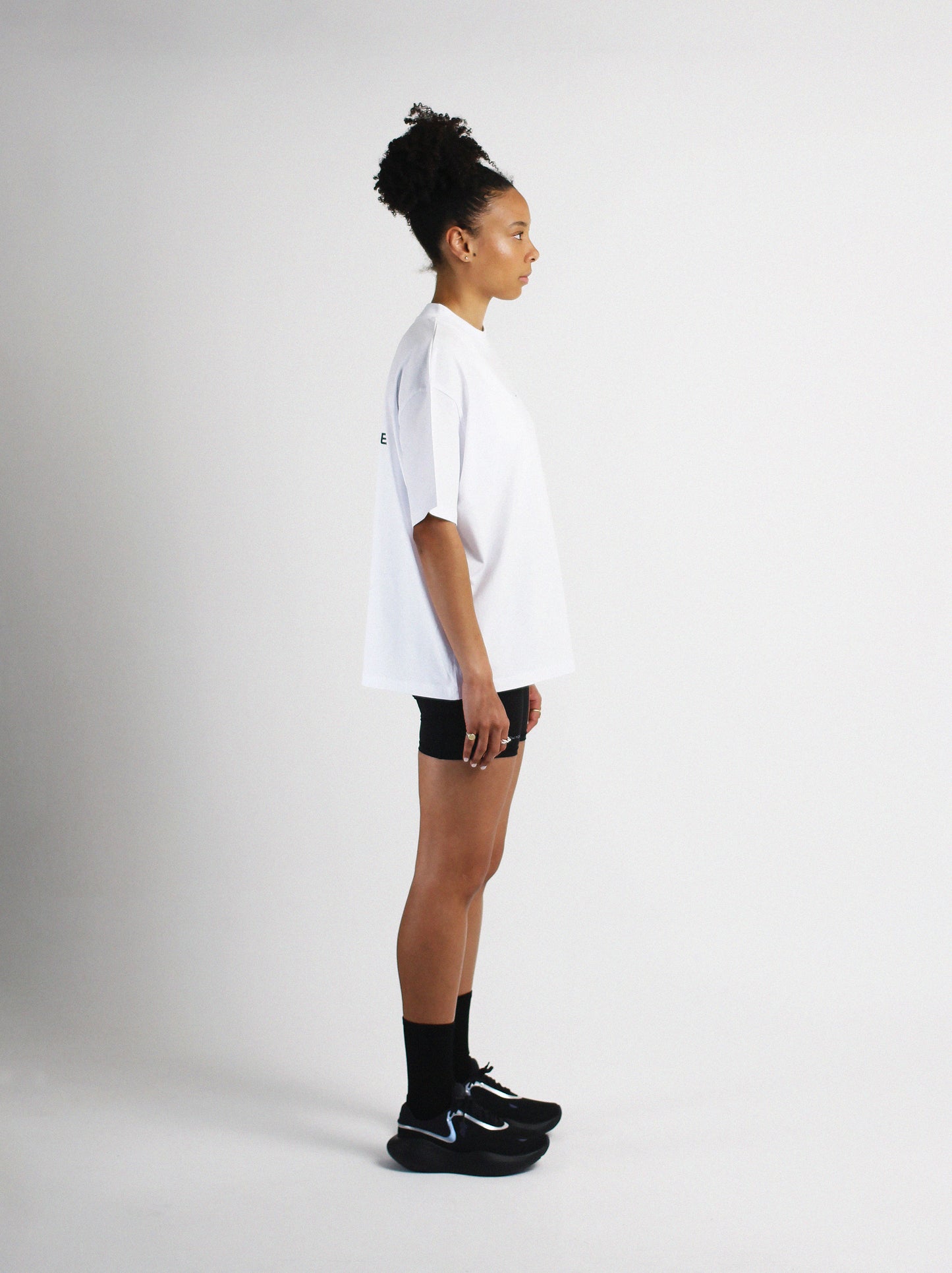 Slow Movement White Cotton Oversized Tshirt