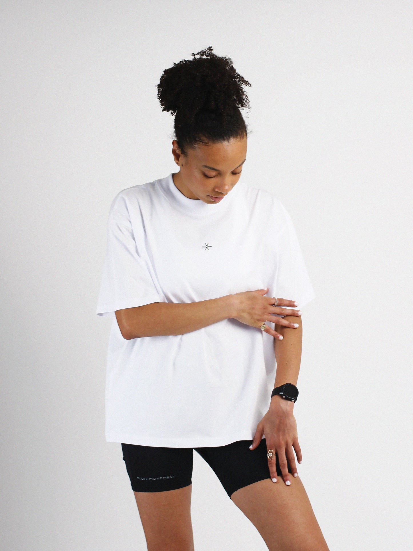 Slow Movement White Cotton Oversized Tshirt