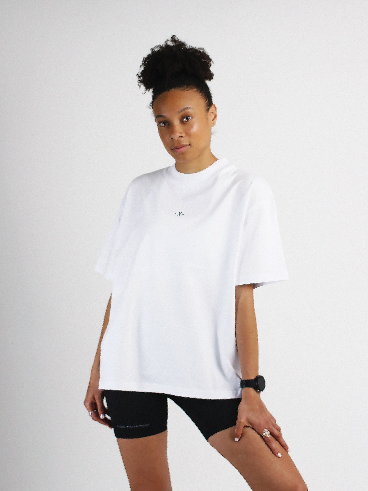 Slow Movement White Cotton Oversized Tshirt