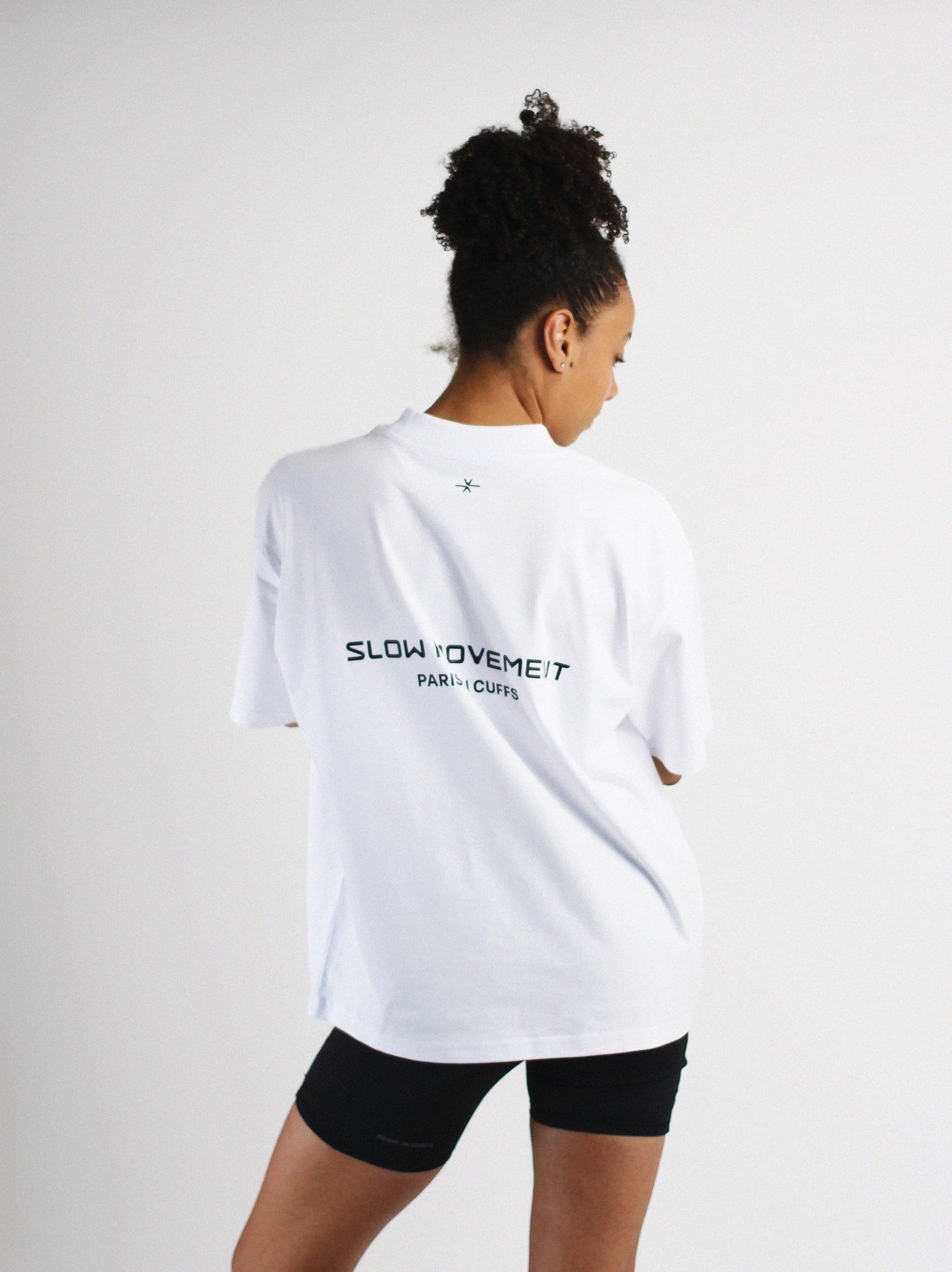 Slow Movement White Cotton Oversized Tshirt