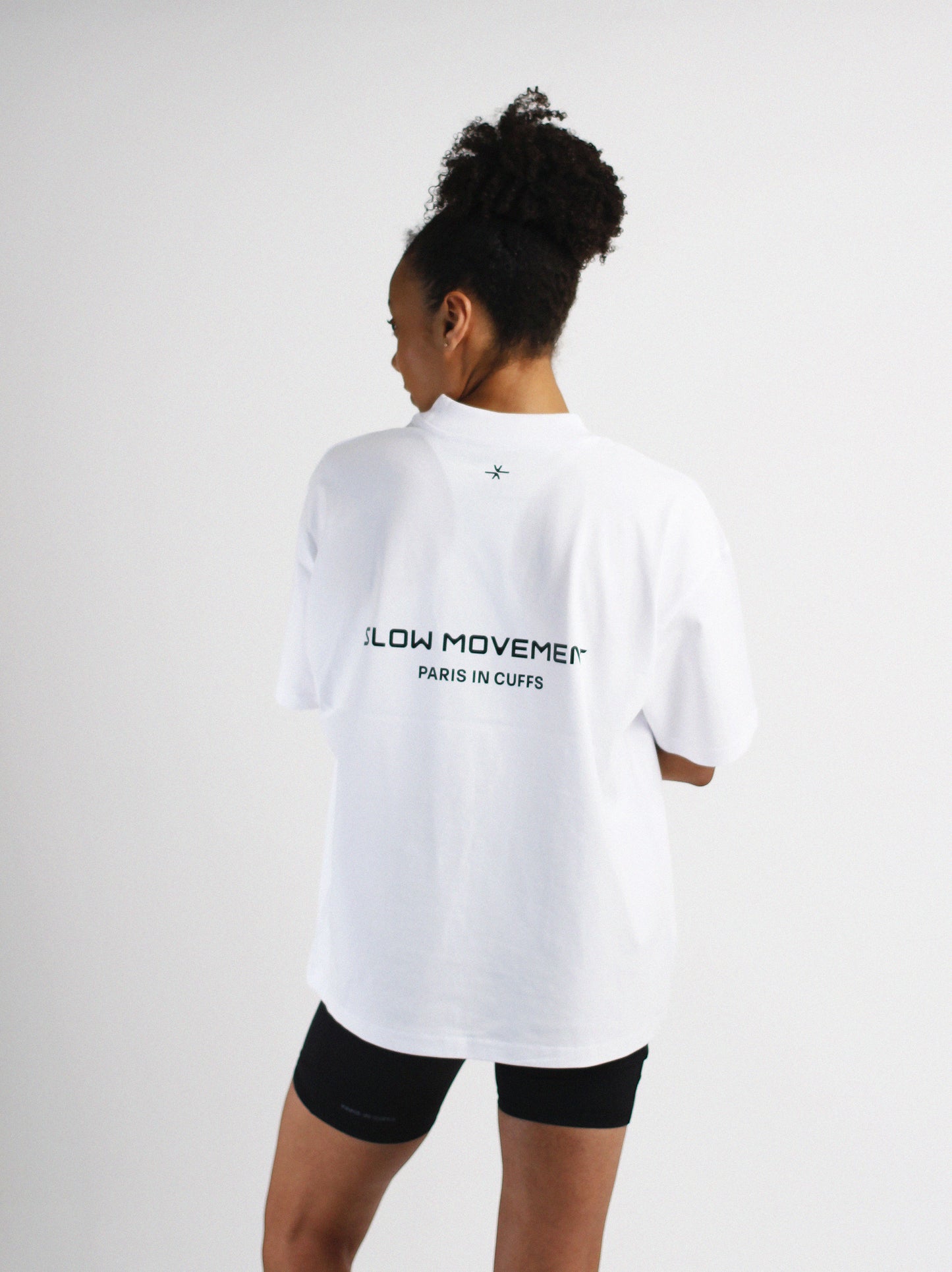 Slow Movement White Cotton Oversized Tshirt