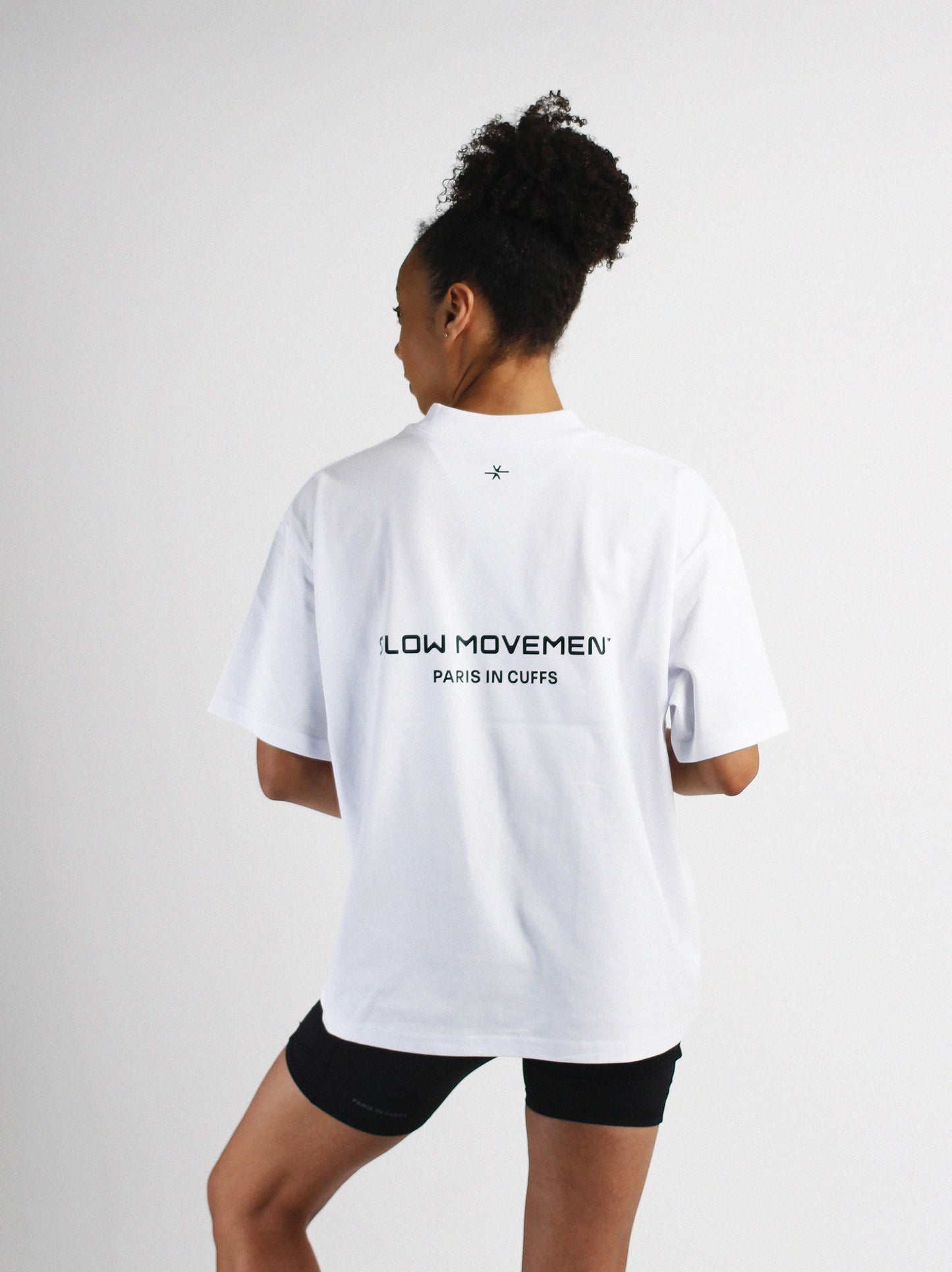 Slow Movement White Cotton Oversized Tshirt