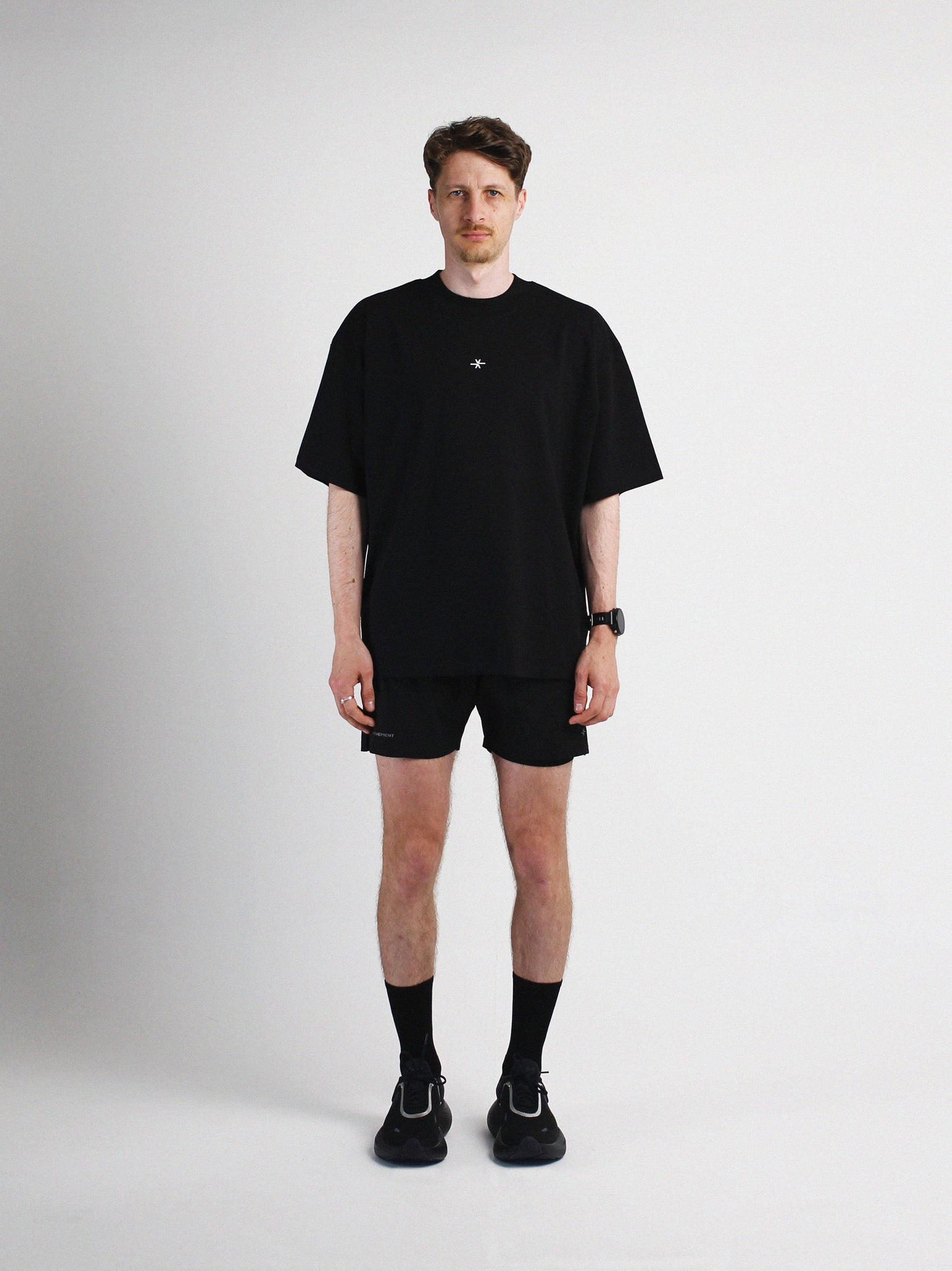 Slow Movement Black Cotton Oversized Tshirt