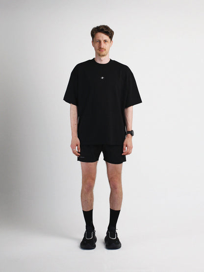 Slow Movement Black Cotton Oversized Tshirt