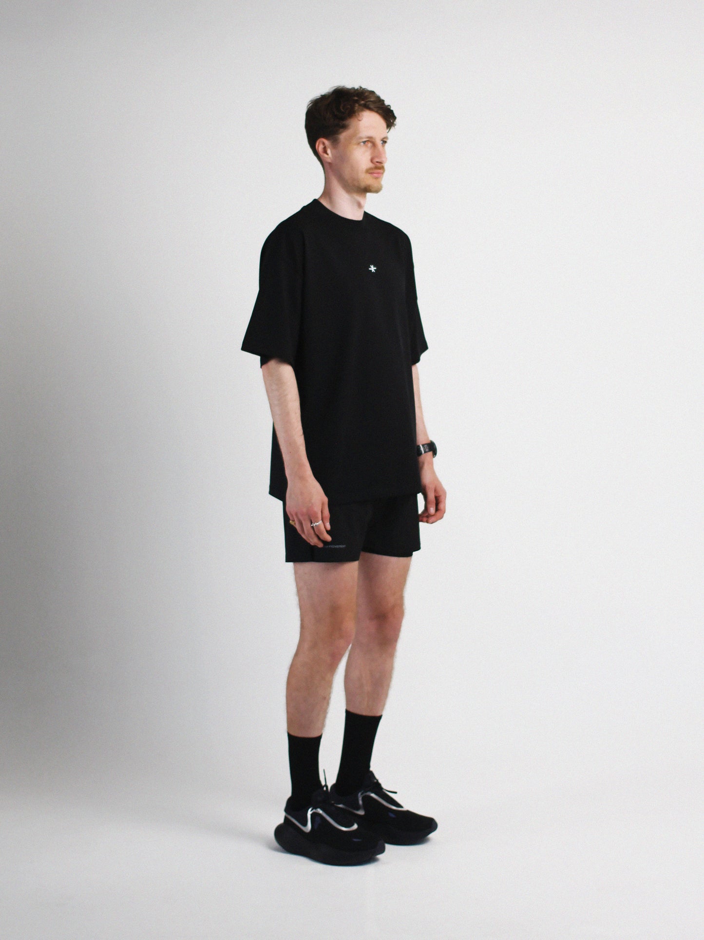 Slow Movement Black Cotton Oversized Tshirt