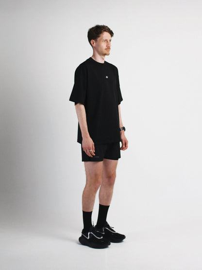 Slow Movement Black Cotton Oversized Tshirt