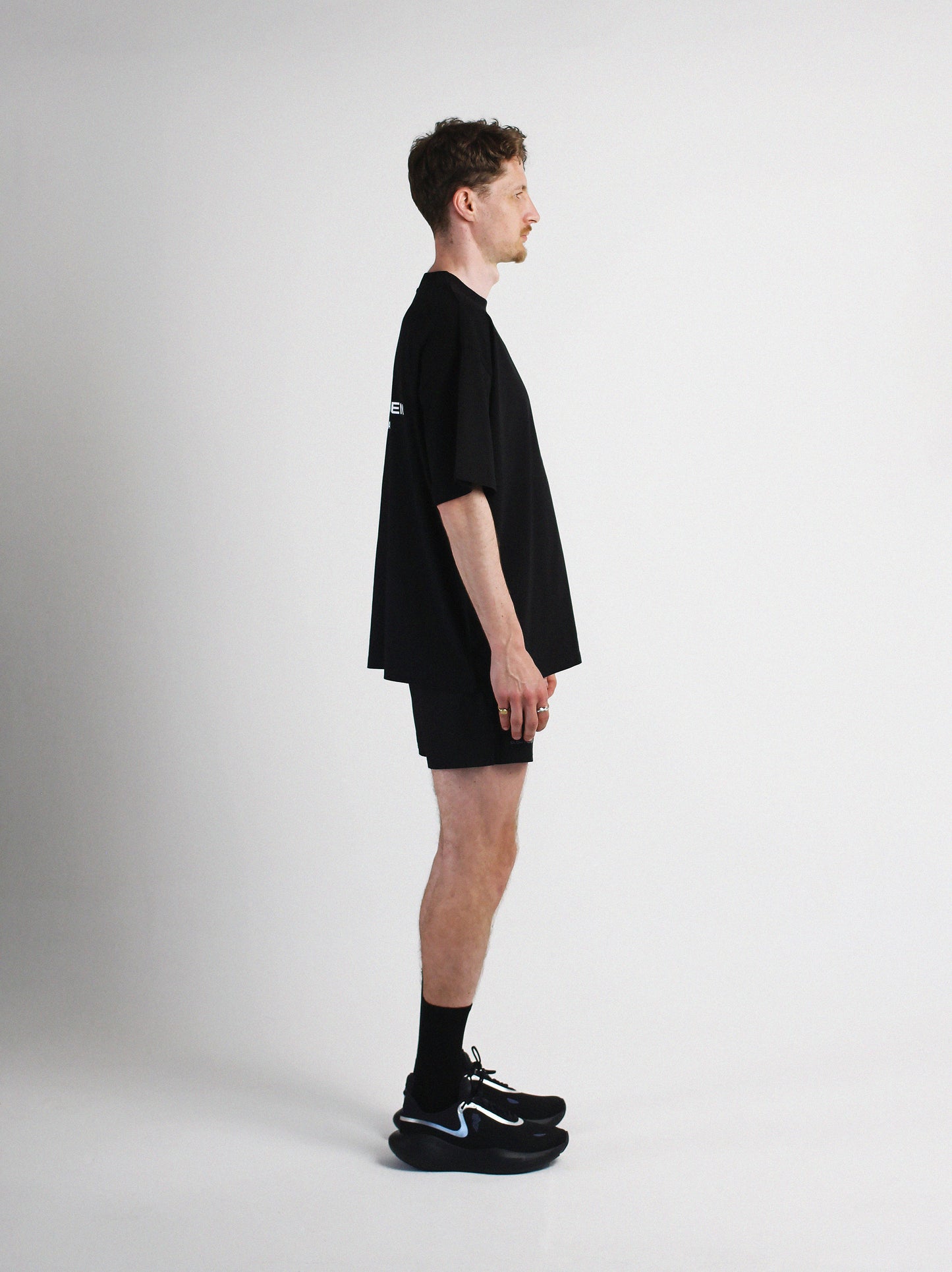 Slow Movement Black Cotton Oversized Tshirt