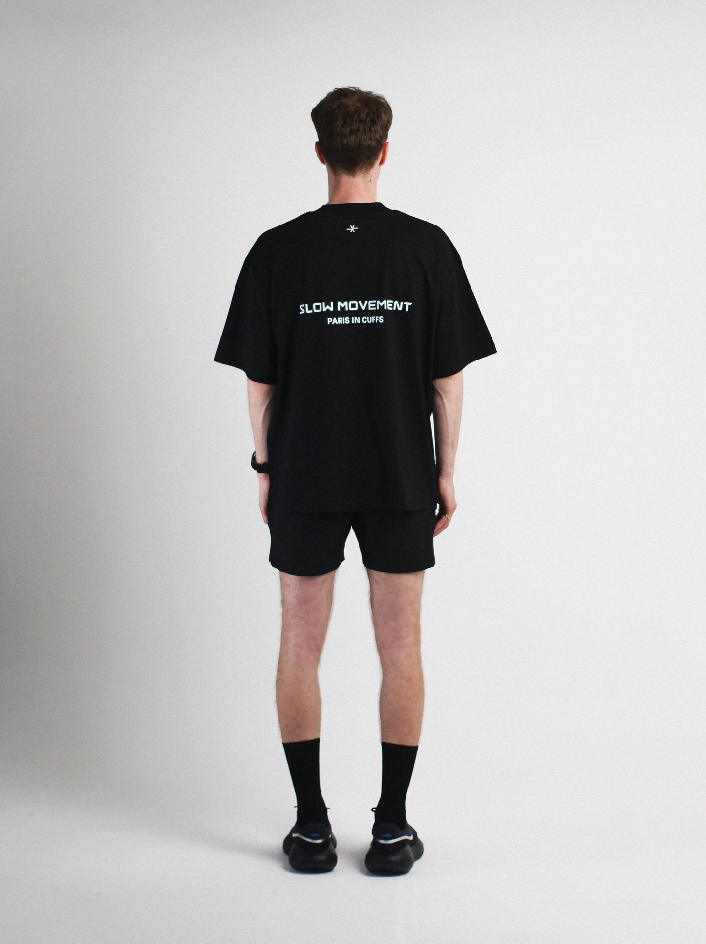 Slow Movement Black Cotton Oversized Tshirt