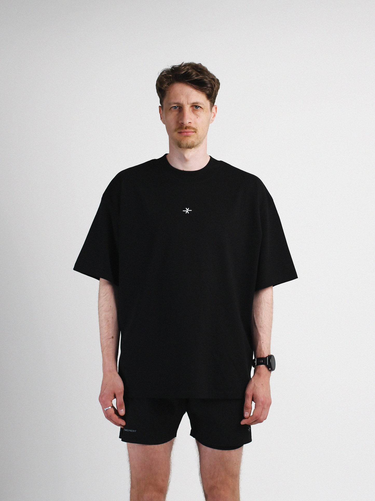 Slow Movement Black Cotton Oversized Tshirt