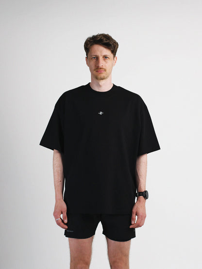 Slow Movement Black Cotton Oversized Tshirt