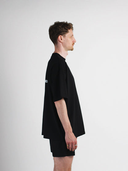 Slow Movement Black Cotton Oversized Tshirt