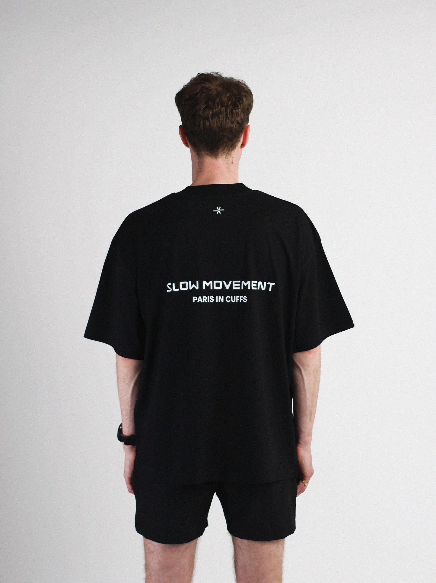 Slow Movement Black Cotton Oversized Tshirt