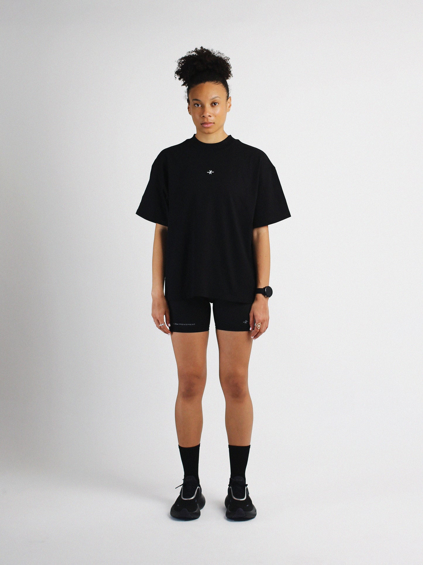 Slow Movement Black Cotton Oversized Tshirt